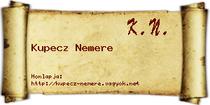 Kupecz Nemere névjegykártya